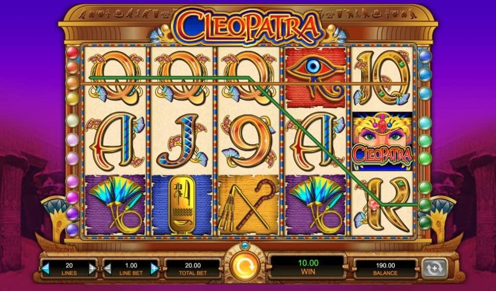 Cleopatra slot machine base game win
