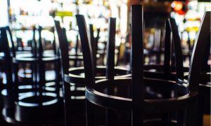 Stools in a closed bar