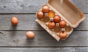 brown eggs in a carton