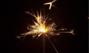 sparkler in the dark