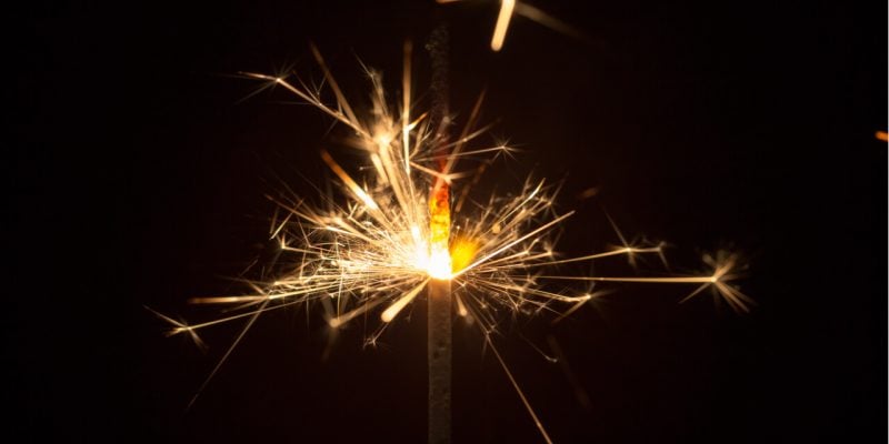 sparkler in the dark
