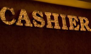 cashier sign