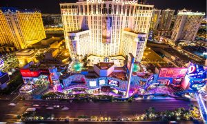 Planet Hollywood Casino at night