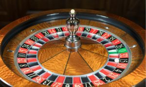 roulette wheel with ball on 15