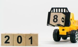 fork lift with blocks