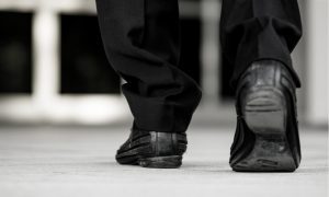 close p on feet walking
