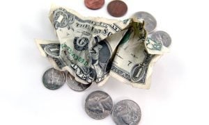 pocket change with white background