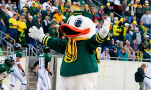 Oregon University duck mascot Puddles