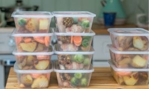 meal prep in plastic containers