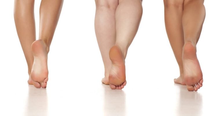 bare legs on a white background