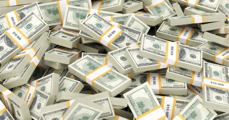 a huge pile of money