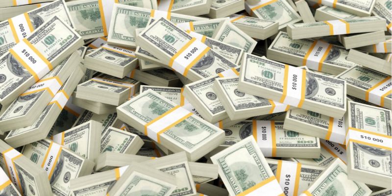 a huge pile of money