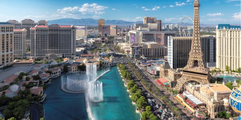 aerial view of las vegas strip