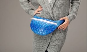 woman wearing fanny pack