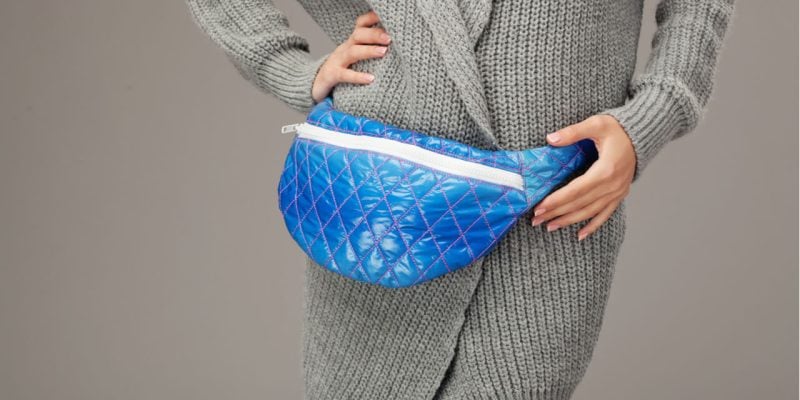 woman wearing fanny pack