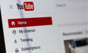 screen with YouTube on it