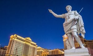 caesar statue outside caesars palace casino