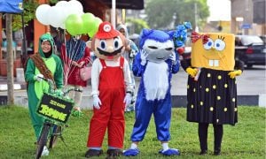 people dressed as mascots