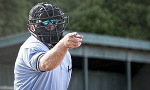 baseball umpire calling a strike