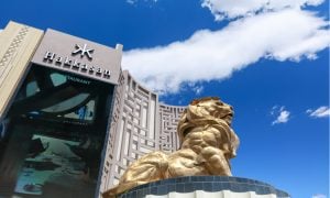 MGM lion in front of MGM Grand
