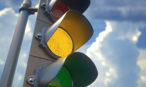traffic light on yellow