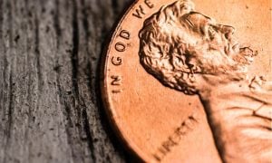 close up of a penny