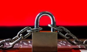 padlock on keyboard