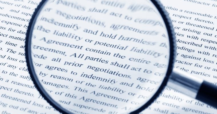 Document under magnifying glass