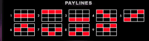 Nine different paylines for the Black Diamond slot game