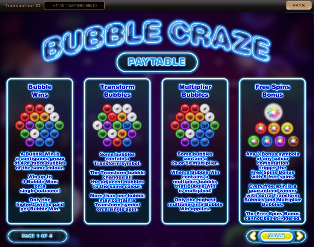 Slot Machine Game With Bubbles