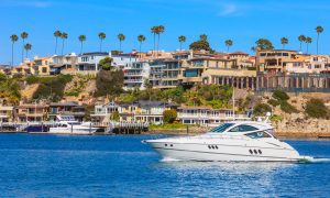 Boat cruise on a California Beach