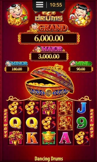 Dancing drums slot machine online layout
