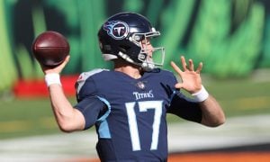 A football player throwing a ball