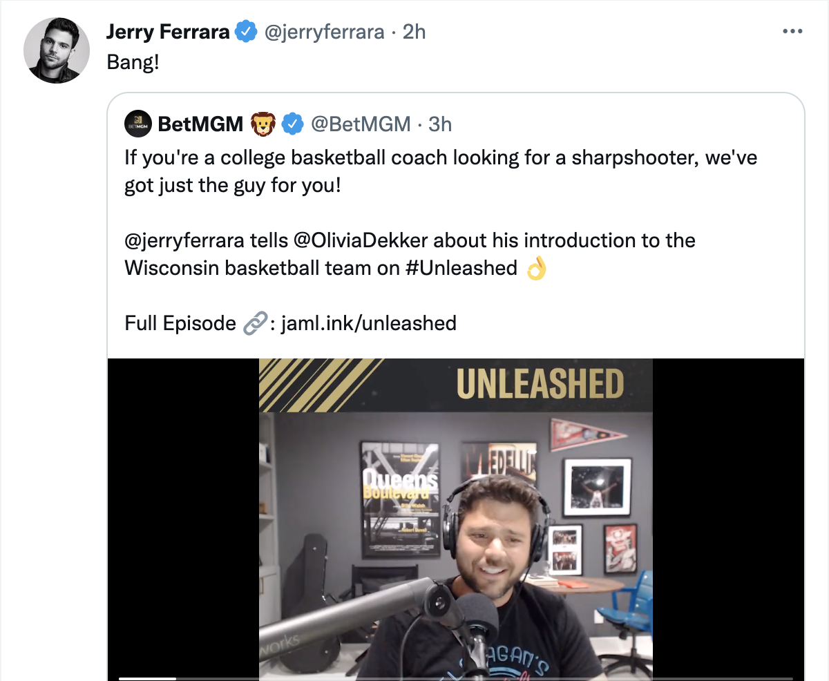 BetMGM Signs Jerry Ferrara In Sports Podcast, Brand Ambassador Deal