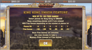 Screenshot showing an explanation of the King Kong Smash feature
