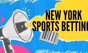 Graphic Megaphone Blasts New York Sports Betting advertising