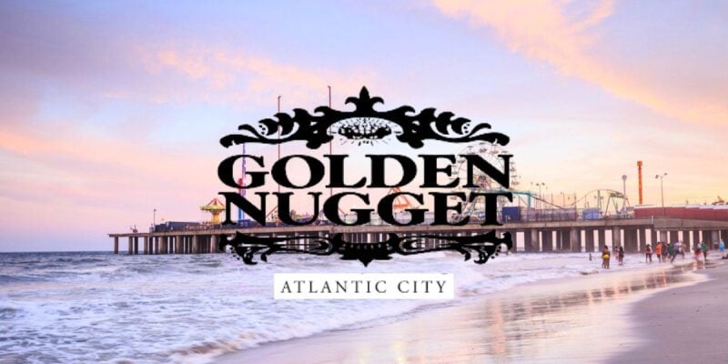 Dusk at Atlantic City Pier By The Beach With Golden Nugget Logo. The Golden Nugget's Atlantic City casino is the subject of a lawsuit.