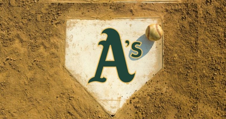 Home Plate with Baseball and Oakland A's Logo