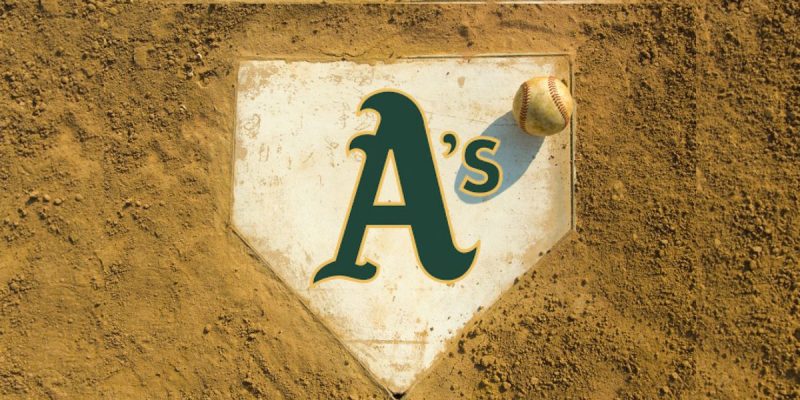 Home Plate with Baseball and Oakland A's Logo