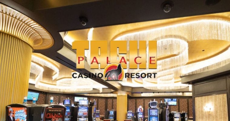 Interior of Tachi Palace California Casino with Logo