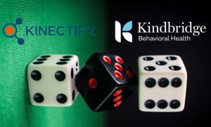 Three Dice on A Gambling Table with Kinectify and Kindbridge logos