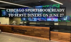 the betting counter inside the draftkings sportsbook in wrigleyville chicago