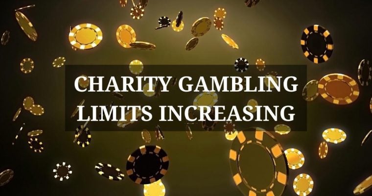 gambling chips fall through the air representing new limits on maximum wagers at charitable casinos