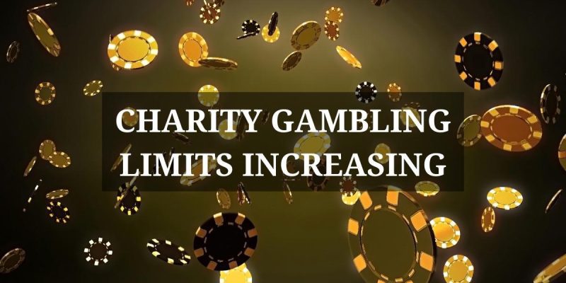 gambling chips fall through the air representing new limits on maximum wagers at charitable casinos