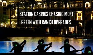 people doing yoga in front of the green valley ranch casino in henderson, nevada