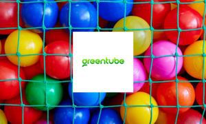 Colored Balls Behind Net with Greentube logo