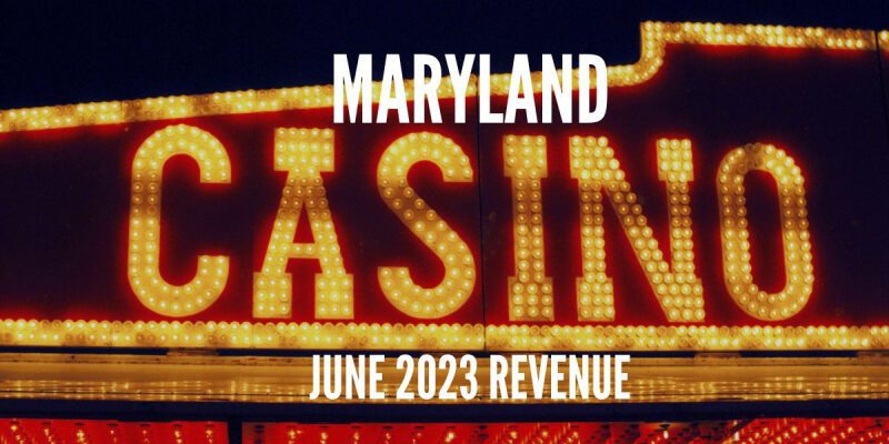 Large Maryland Casino Marquee Sign at night with June 2023 revenue