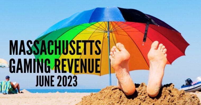 Lazy Beach Goer Under Umbrella In June with Massachusetts gaming revenue June 2023