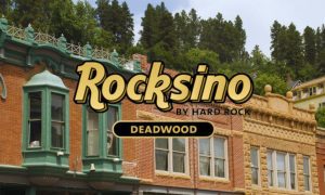 Buildings In Deadwood, South Dakota and Rocksino by Hard Rock Deadwood logo