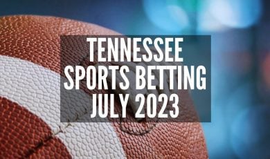 Close Up of American Football with Tennessee sports betting July 2023